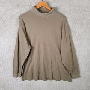 Vintage Sears Roebuck Sweater Mens XL Brown Turtleneck Pullover Cotton Essential